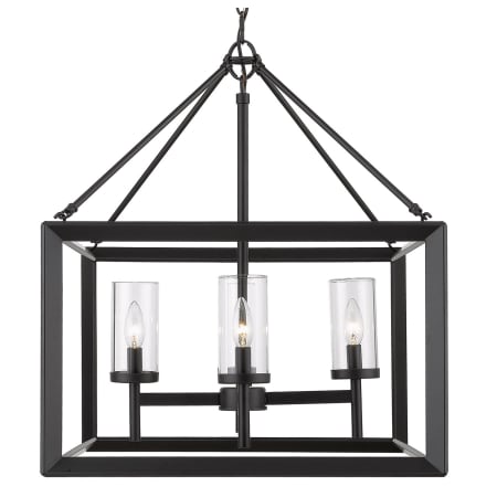 Golden Lighting Smyth 4 Light 21" Wide Taper Candle Style Chandelier Matte Black