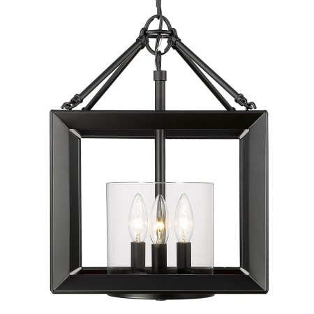 Golden Lighting Smyth 3 Light 12" Wide Taper Candle Chandelier Matte Black