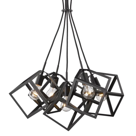 Golden Lighting Cassio 5 Light 28" Wide Multi Light Pendant Matte Black