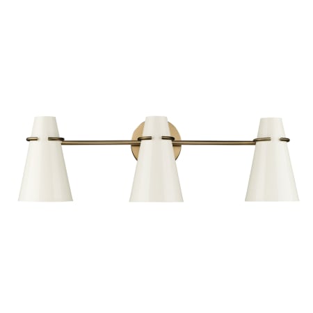 Golden Lighting Reeva 3 Light 26" Wide Bathroom Vanity Light Modern Brass / Glossy Ecru