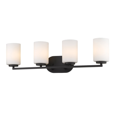 Golden Lighting Manhattan 4 Light 28" Wide Bathroom Vanity Light Matte Black