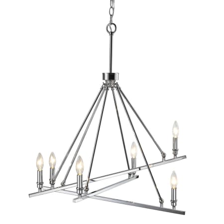 Golden Lighting Garvin 6 Light 27" Wide Chandelier Chrome