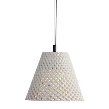 Golden Lighting Clarus 10" Wide Pendant White Sandstone Cement