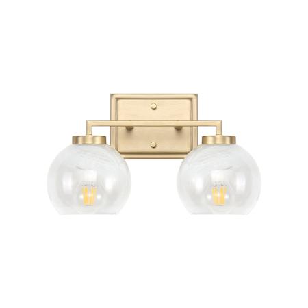 Golden Lighting Elliott 2 Light 16" Wide Vanity Light Brushed Champagne Bronze / Alabaster Glass