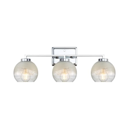 Golden Lighting Elliott 3 Light 25" Wide Vanity Light Chrome / Alabaster Glass