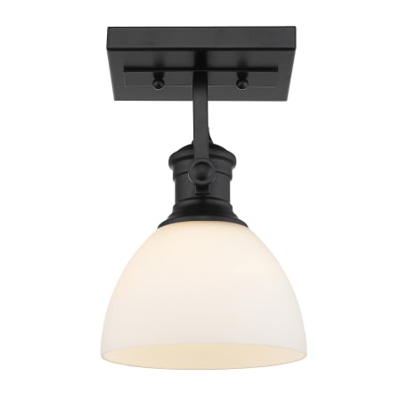 Golden Lighting Hines 8" Wide Accent Light Ceiling Fixture Matte Black / Opal