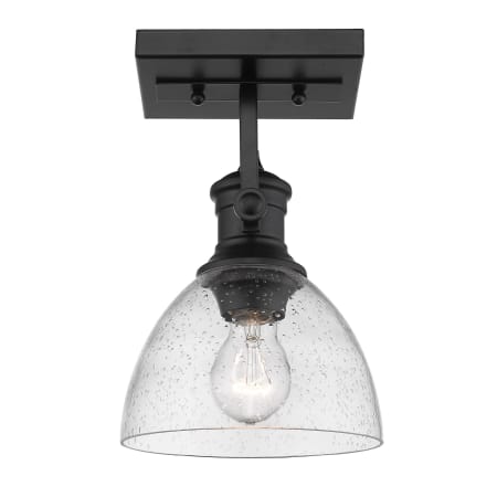 Golden Lighting Hines 8" Wide Accent Light Ceiling Fixture Matte Black / Seeded