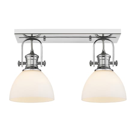 Golden Lighting Hines 2 Light 18" Wide Accent Light Ceiling Fixture Chrome / Opal
