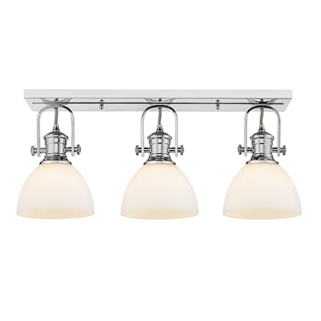 Golden Lighting Hines 3 Light 25" Wide Accent Light Ceiling Fixture Chrome / Opal