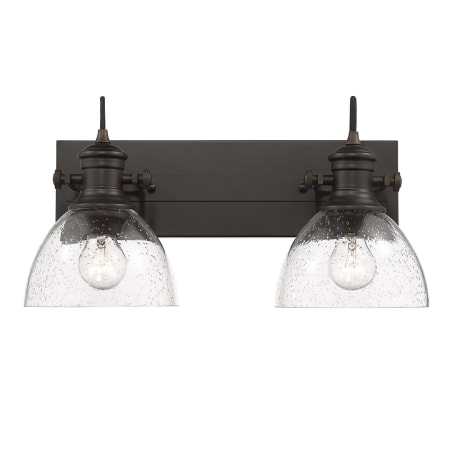 Golden Lighting Hines 2 Light 18" Wide Bathroom Vanity Light Rubbed Bronze / Seeded