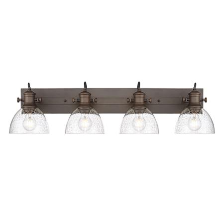 Golden Lighting Hines 4 Light 7" Wide Vanity Light Rubbed Bronze