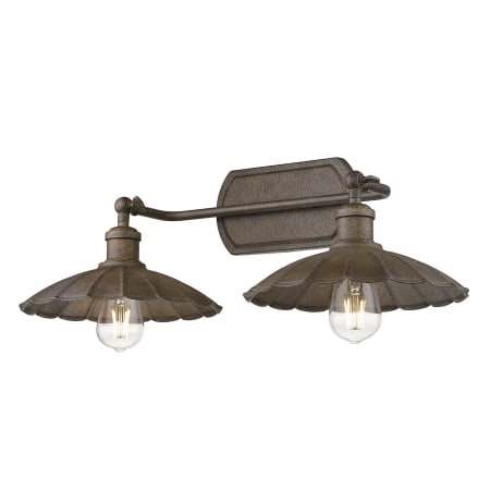 Golden Lighting Clemence 2 Light 23" Wide Vanity Light Dark Rust