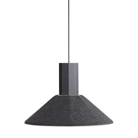 Golden Lighting Faroe 14" Wide Pendant Flecked Black / Grey