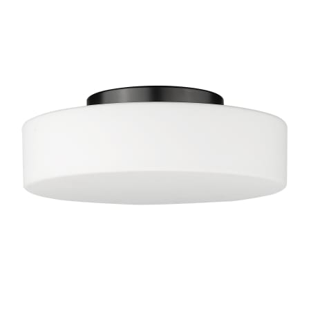 Golden Lighting Toli 12" Wide LED Semi-Flush Drum Ceiling Fixture with Opal Glass Shade Matte Black