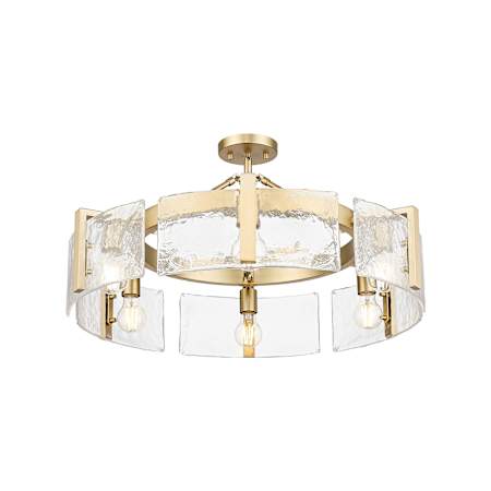 Golden Lighting Aenon 6 Light 28" Wide Semi-Flush Ceiling Fixture Brushed Champagne Bronze