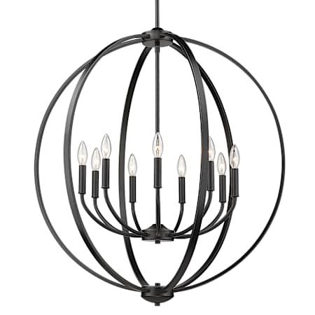 Golden Lighting Colson 9 Light 31" Wide Taper Candle Style Chandelier Matte Black