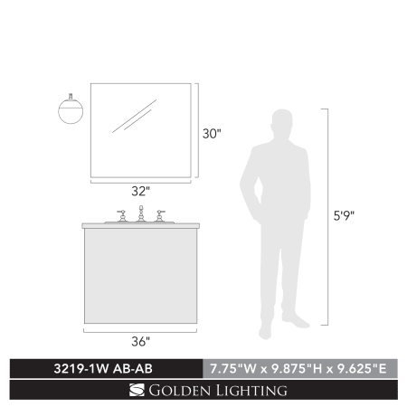 Golden Lighting-3219-1W-AB-Scale Image