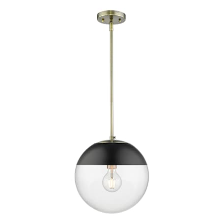Golden Lighting Dixon Single Light 12" Wide Pendant Aged Brass
