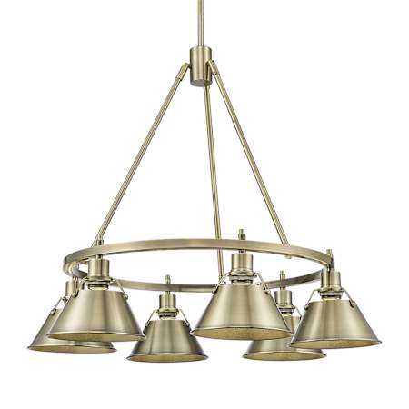 Golden Lighting Orwell 6 Light 29" Wide Chandelier Aged Brass
