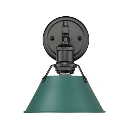Golden Lighting Orwell 10" Tall Bathroom Sconce Matte Black / Pine Green Shades