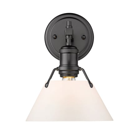 Golden Lighting Orwell 10" Tall Bathroom Sconce Matte Black / Opal