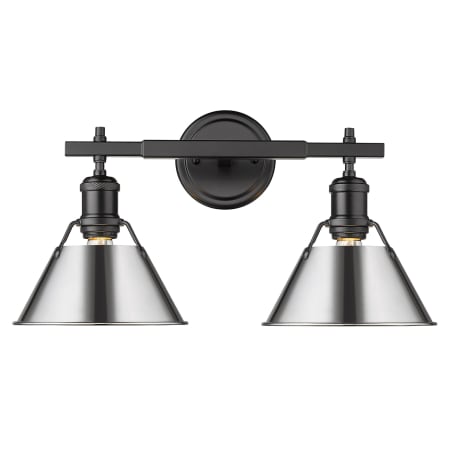 Golden Lighting Orwell 2 Light 18" Wide Vanity Light Matte Black / Chrome