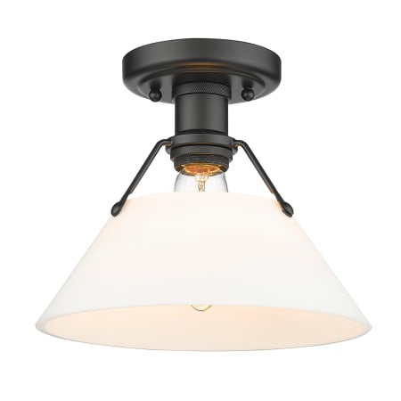Golden Lighting Orwell 10" Wide Semi-Flush Ceiling Fixture Matte Black