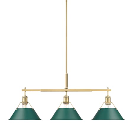 Brushed Champagne Bronze / Pine Green Shades