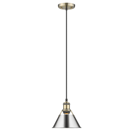 Golden Lighting Orwell 8" Wide Mini Pendant Aged Brass / Chrome