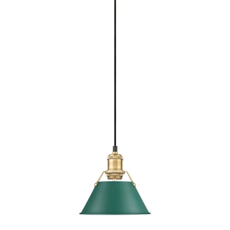 Golden Lighting Orwell 8" Wide Mini Pendant Brushed Champagne Bronze / Pine Green Shades