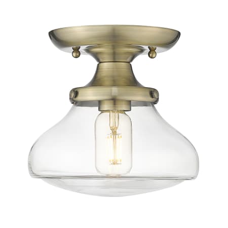 Golden Lighting Nash 8" Wide Semi-Flush Ceiling Fixture Aged Brass