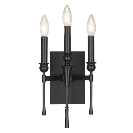 Golden Lighting Landon 3 Light 13" Tall Wall Sconce Matte Black