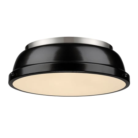 Golden Lighting Duncan 14" Wide Flush Mount Ceiling Fixture Pewter / Black