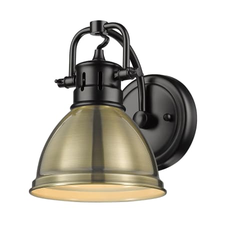 Golden Lighting Duncan 9" Tall Bathroom Sconce Matte Black / Aged Brass