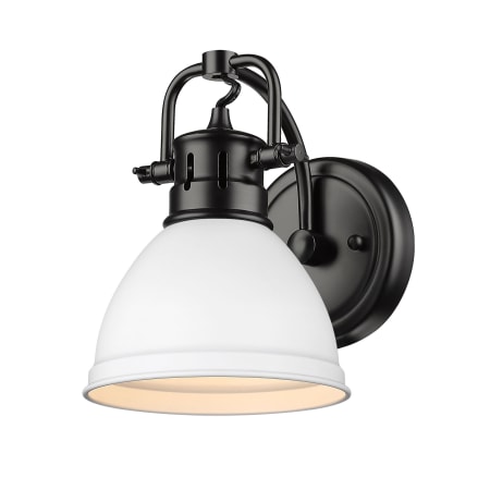 Golden Lighting Duncan 9" Tall Bathroom Sconce Matte Black / Matte White