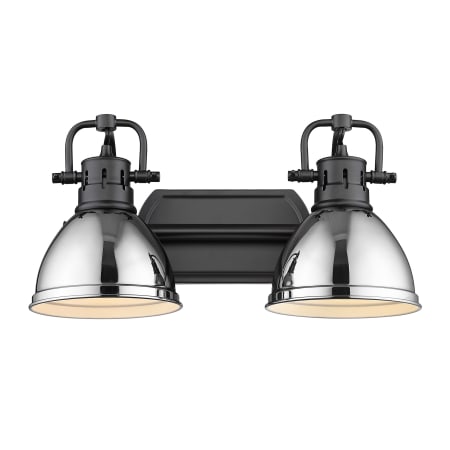 Golden Lighting Duncan 2 Light 17" Wide Bathroom Vanity Light Matte Black / Chrome