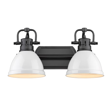 Golden Lighting Duncan 2 Light 17" Wide Bathroom Vanity Light Matte Black / White