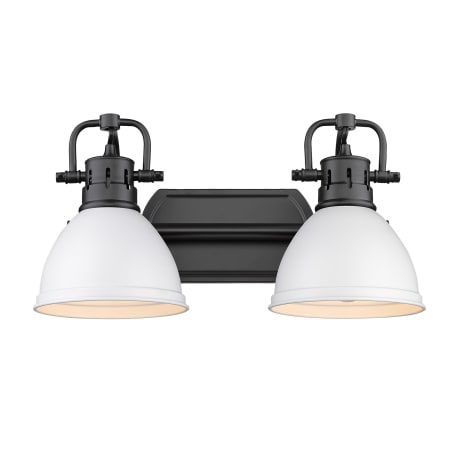 Golden Lighting Duncan 2 Light 17" Wide Bathroom Vanity Light Matte Black / Matte White