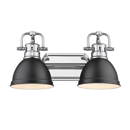 Golden Lighting Duncan 2 Light 17" Wide Bathroom Vanity Light in Chrome with Colorful Shades Chrome / Matte Black