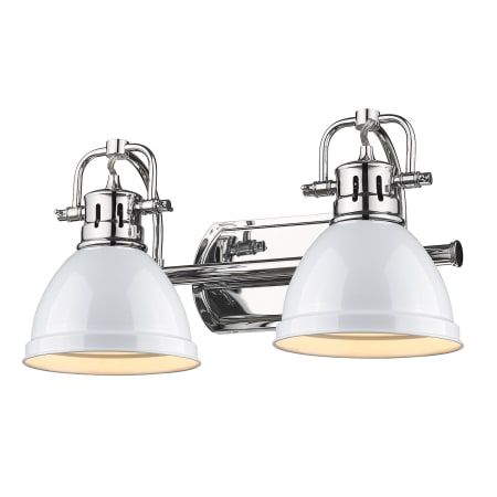 Golden Lighting Duncan 2 Light 17" Wide Bathroom Vanity Light in Chrome with Colorful Shades Chrome / White