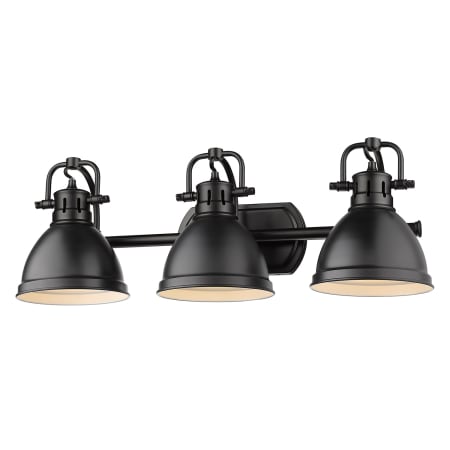 Golden Lighting Duncan 3 Light 25" Wide Vanity Light Black / Matte Black