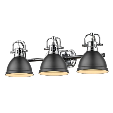 Golden Lighting Duncan 3 Light 25" Wide Vanity Light Matte Black