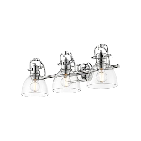 Golden Lighting Duncan 3 Light 25" Wide Vanity Light Chrome / Clear