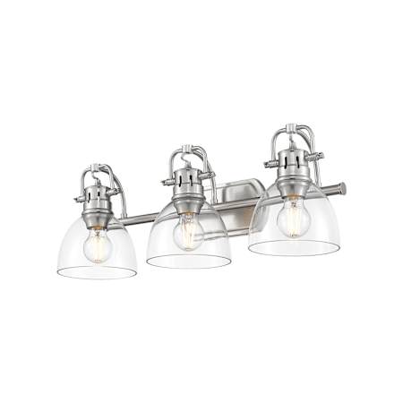 Golden Lighting Duncan 3 Light 25" Wide Vanity Light Pewter / Clear