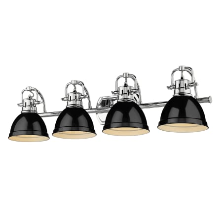 Golden Lighting Duncan 4 Light 34" Wide Bathroom Vanity Light Chrome / Black
