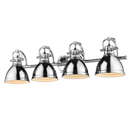 Golden Lighting Duncan 4 Light 34" Wide Bathroom Vanity Light Chrome / Chrome