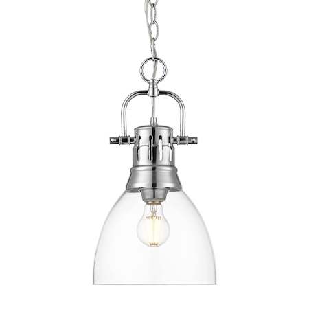 Golden Lighting Duncan 9" Wide Mini Pendant Chrome / Clear