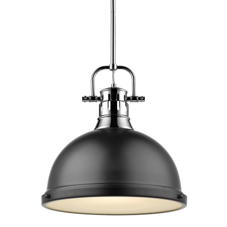 Golden Lighting Duncan Single Light 14" Wide Pendant Matte Black