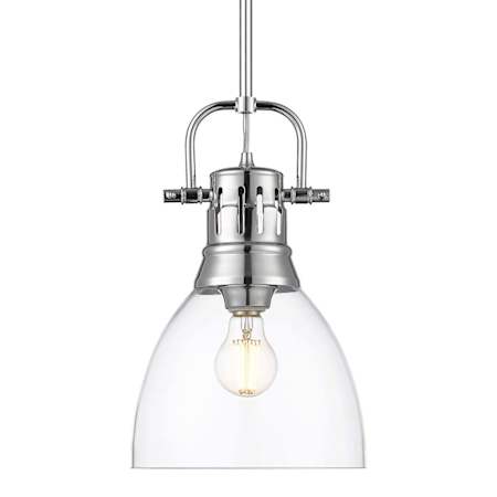 Golden Lighting Duncan 9" Wide Mini Pendant Chrome / Clear