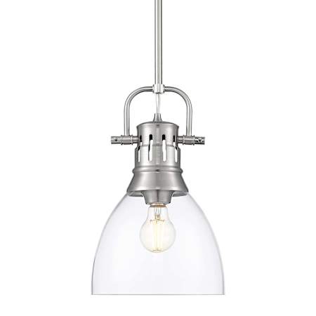 Golden Lighting Duncan 9" Wide Mini Pendant Pewter / Clear